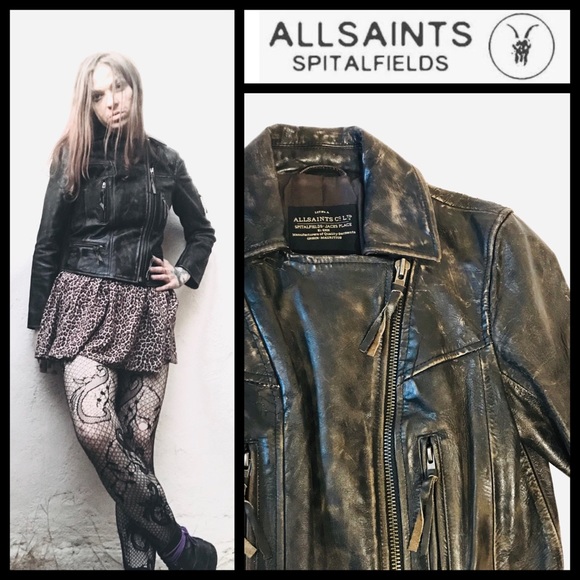ALL SAINTS Leather Motorcycle Jacket! - Picture 8 of 8